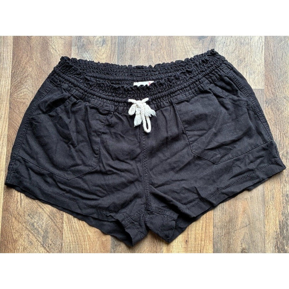 Angel Women's Black Dolphin Lounge Shorts Size M Elastic Waist Drawstring Casual